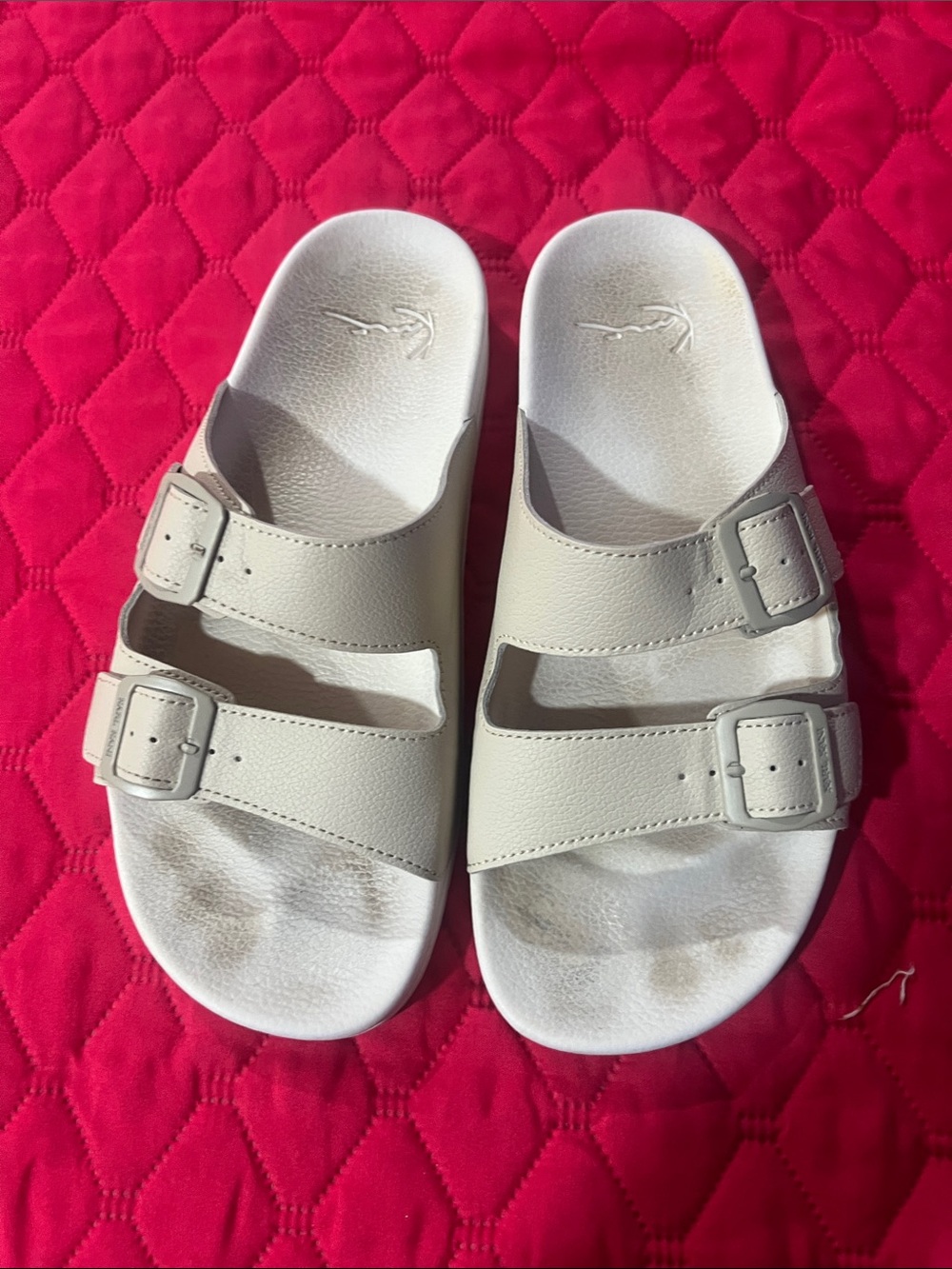 Karl Kani Cream Double-Buckle Slides